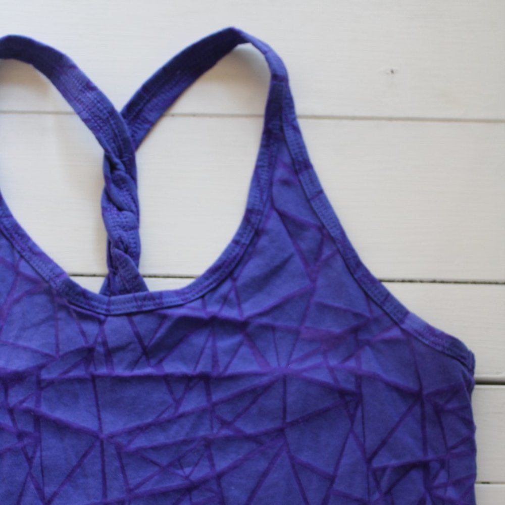 Kids Purple Braided Racer Back Running Tank, Size L (10-12)